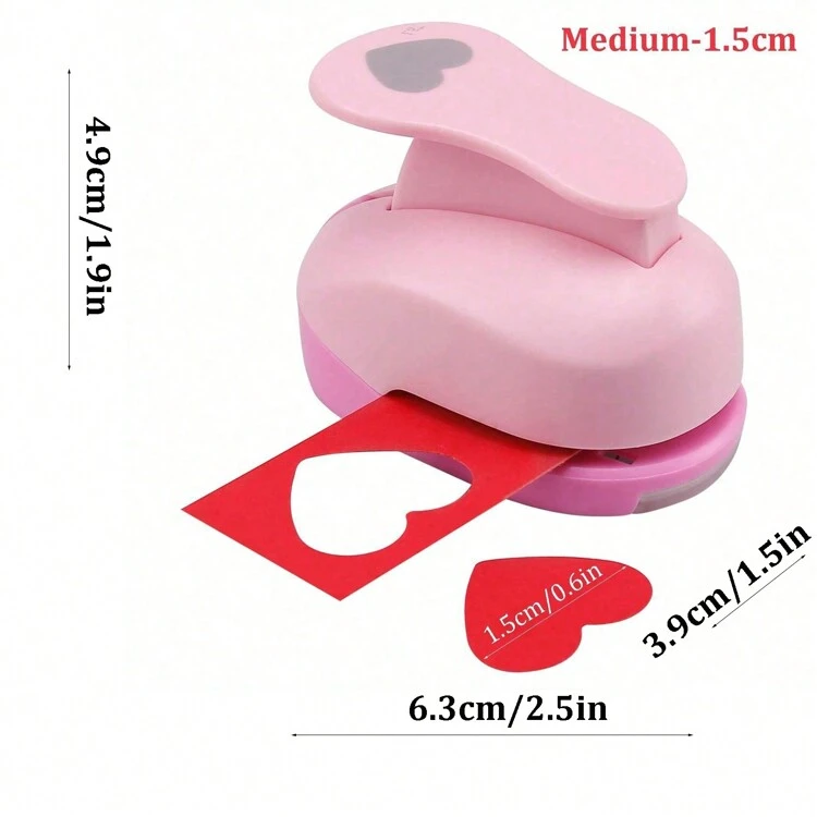 25mm/35mm/15mm/10mmハートタガネ クラフトパンチ、ウェディング、カード用紙、ギフトラッピング、グリーティングカード、スクラップブック用ハート型穴開け器1インチ - ピンク - 見る 13