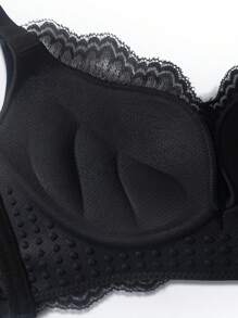 Sexy Lace Bralette With Wireless, Black Lingerie Suitable For Small Chest Women, - Black - View 7