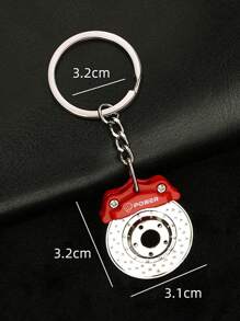 1pc Creative Motorcycle Enthusiast Brake Disc Keychain, Car Brake Pad Disc Wheel Hub Pendant Caliper Metal Rotatable Key Ring Keychain, Funny Automotive Keyring For Father, Brother, Boyfriend - Multicolor - View 4