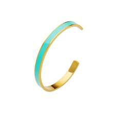 Vòng đeo tay có thể điều chỉnh hình chữ C bằng thép không gỉ phong cách châu Âu và Mỹ, đa năng cho phụ nữ - Vòng tay hình chữ C nhỏ giọt dầu - Xem 3