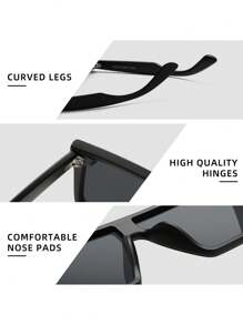 1pc Men's TR Oversized Framed Decorative Shield-Shaped Polarized Fashion Sunglasses Beach Accessories Sun Glasses Sunglasses Shades For Summer Beach Vacation,Outdoor,Travel