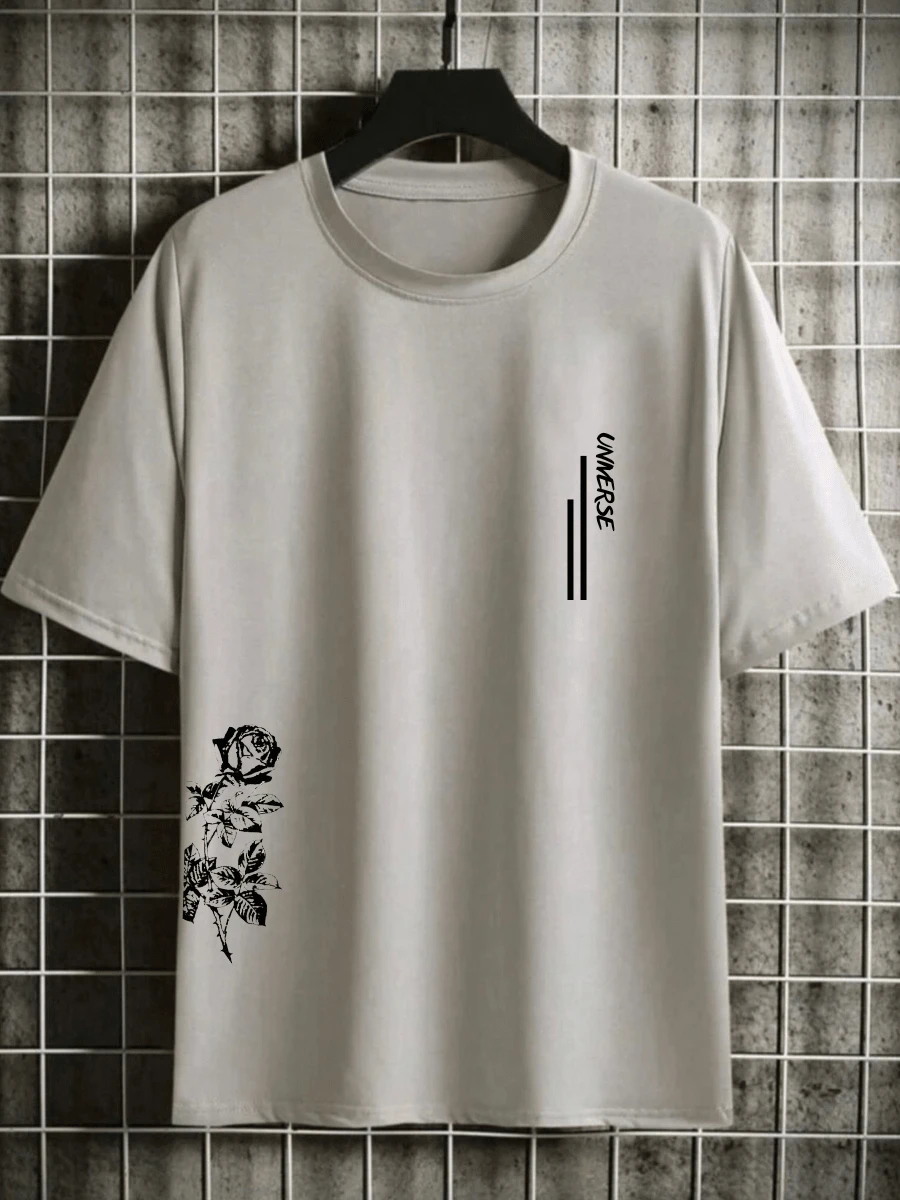 Camiseta Camisa Masculina UNIVERSE 100% Algodão Lançamento - Cinza - Visão 1