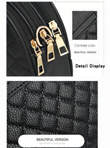 Borsa da spalla multifunzionale alla moda 2024 per donne, Borsa a tracolla popolare e classica per signore, piccola Borsa con tasche multiple e cerniere ideale per lavoro, studio, shopping, appuntamenti e viaggi, regalo perfetto per ragazze - nero - Visualizzare 11