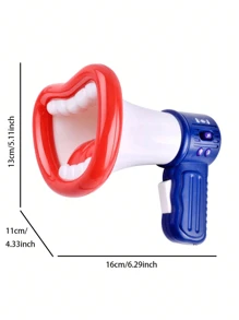 Funny Multi Voice Changer - Large Mouth Voice Changing Amplifier Portable Megaphone Bullhorn Mega Phone Loud Speaker For Toys Party Favors - White - View 5