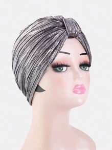 1pc Ladies' Vintage Fashion Metal Color Hat, Suitable For Chemo And Regular Use As A Headscarf Hat Hair Sleep Cap,Summer,Beach - Multicolor - View 12