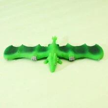 1pc Random Color Dinosaur Slap Bracelet, Fun Silicone Slap Ruler, Colored Dragon Soft TPR Hand Ring Stress Relief Toy - Multicolor - View 5