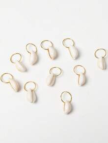 10 piezas Accesorios dorados para el cabello de mujer, anillos y hebillas para el cabello, tocado dorado - Dorado - Ver 2