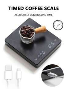1pc Multi-Functional Kitchen Digital Scale, Coffee Scale With Timer, High Precision Cooking Scale, Italian Handheld Coffee Scale, Type-C Rechargeable Coffee Scale, Suitable For Brewing And Drip Coffee