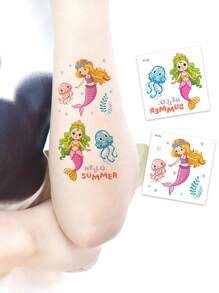 20 Sheets Mermaid Temporary Tattoo Stickers For Girls,Waterproof Cartoon Mermaid Fairy Ocean Tattoo Stickers,Ideal For Slumber & Birthday Party Supplies Decorations, Seaside Beach Mermaid Parties Favors,Goodie Bags Fillers,Creative Ideal Gift For Girls Boys