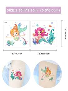 20 Sheets Mermaid Temporary Tattoo Stickers For Girls,Waterproof Cartoon Mermaid Fairy Ocean Tattoo Stickers,Ideal For Slumber & Birthday Party Supplies Decorations, Seaside Beach Mermaid Parties Favors,Goodie Bags Fillers,Creative Ideal Gift For Girls Boys