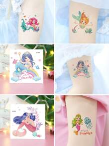 20 Sheets Mermaid Temporary Tattoo Stickers For Girls,Waterproof Cartoon Mermaid Fairy Ocean Tattoo Stickers,Ideal For Slumber & Birthday Party Supplies Decorations, Seaside Beach Mermaid Parties Favors,Goodie Bags Fillers,Creative Ideal Gift For Girls Boys