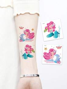 20 Sheets Mermaid Temporary Tattoo Stickers For Girls,Waterproof Cartoon Mermaid Fairy Ocean Tattoo Stickers,Ideal For Slumber & Birthday Party Supplies Decorations, Seaside Beach Mermaid Parties Favors,Goodie Bags Fillers,Creative Ideal Gift For Girls Boys