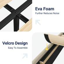 Allewie 现代软垫平台床架，带几何翼背床头板，有全尺寸、大号尺寸和特大号尺寸可供选择 - 时尚设计，带木板条支撑，无需弹簧床，易于组装，米色和深灰色饰面 - Cama Tapizada Moderna Con Cabecera Geométrica，Estructura宿舍和杜拉德拉（Sólida Y Duradera），完美的现代宿舍，舒适的设施和稳定的设施，设施Montar、理想的 Para El Dormitorio 校长、Habitación De Invitados O Dormitorio Universitario、Silenciosa Y Sin Rui、圣诞装饰品卧室装饰圣诞礼物家居装饰、网络星期一冬季清仓假期 - 米色 - 查看 5