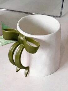 1 pieza Taza de cerámica creativa resistente a altas temperaturas con lazo pintado a mano, estilo Ins con esmalte, taza de café americano, taza de leche, taza de pareja, taza de desayuno, mejor regalo para novio, novia, familia