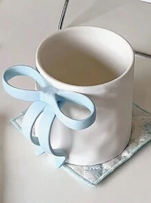 1 pieza Taza de cerámica creativa resistente a altas temperaturas con lazo pintado a mano, estilo Ins con esmalte, taza de café americano, taza de leche, taza de pareja, taza de desayuno, mejor regalo para novio, novia, familia