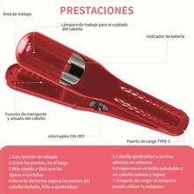 Cortadora de pelo eléctrica, adelgazador de cabello, cortadora de cabello portátil recargable para el hogar, adelgazador de cabello barberia - Rojo - Ver 11