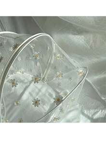 Spring And Summer Baby Stroller Mosquito Repellent Cover, Baby Stroller Breathable Sun Visor, Daisy Embroidery, Sun Protection - White - View 4