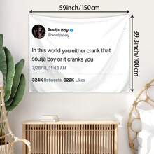 1pc Motivational Quote Wall Tapestry, Decorative Hanging Tapestry For Bedroom, Living Room, College Dorm, Stylish And Personalized