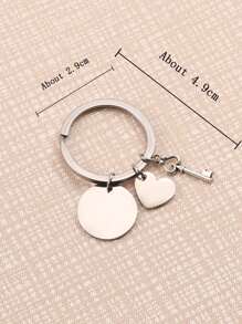 Móc khóa hình tròn & hình trái tim tùy chỉnh, phong cách tối giản, có thể được cá nhân hóa bằng tên, khẩu hiệu, địa điểm và ngày tháng; Thích hợp cho sinh nhật, ngày lễ tình nhân, ngày kỷ niệm và quà tặng cho mẹ, bạn trai, bạn gái, cha mẹ và con cái và các cặp đôi. - Bạc - Xem 2