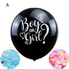 Gender Reveal Balloon, Gender Reveal Party, 2pcs Gender Reveal Confetti With Pink And Blue Confetti, 36 Inch Black Gender Reveal Balloonsbaby Shower Family Decorations Gifts
