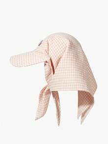 1頂格子圓桶帽刺繡棒球帽，多巴胺盆帽，夏季遮陽帽，適用於徒步旅行、休閒、購物、海灘、騎自行車、旅遊等戶外活動 - 黑色 - 查看 4