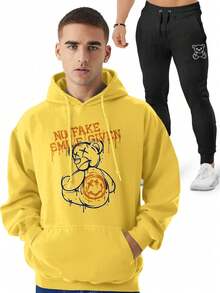 Men Hoodie & Sweatshirt Co-Ords - Màu vàng - Xem 1