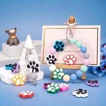 5/10/20 pezzi Grani sfusi a forma di zampa di silicone per la produzione di gioielli, penne e portachiavi, accessori fai-da-te per braccialetti e collane