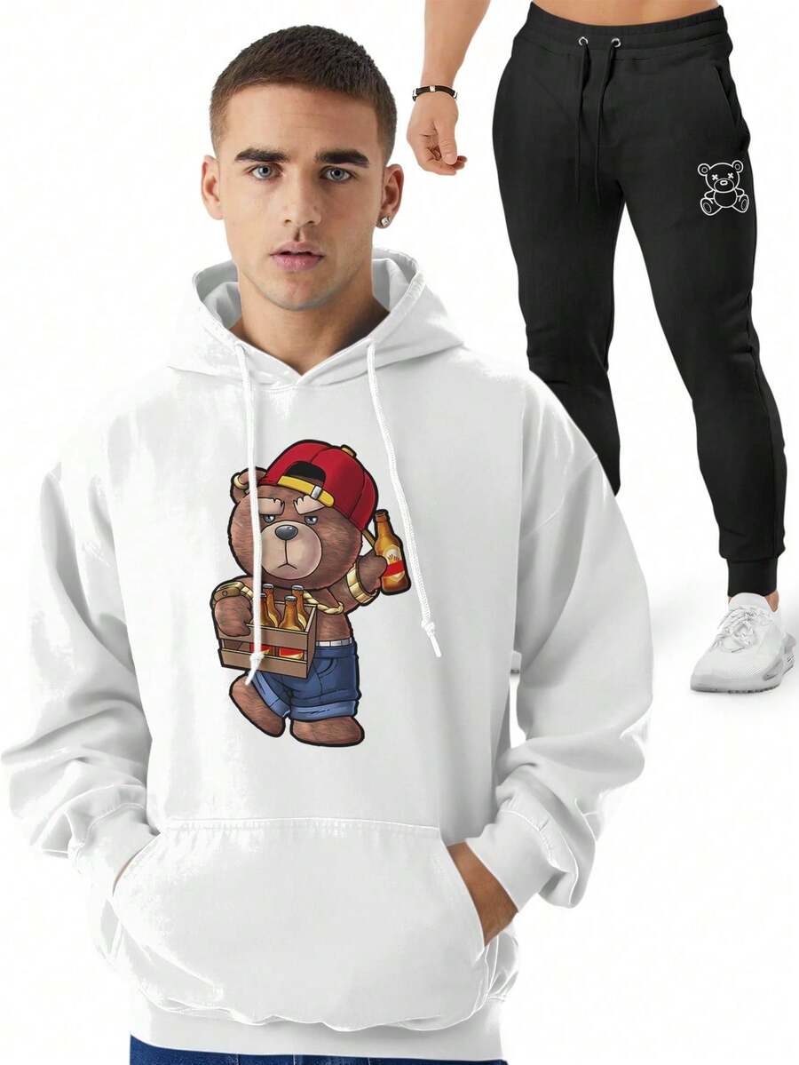 Men Hoodie & Sweatshirt Co-Ords - trắng - Xem 1