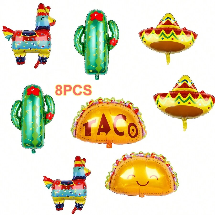 Globos Fiesta Mexicana, Tacos, Cactus & Otros