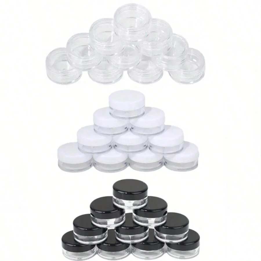 5pcs Empty Clear Round Jars - Travel Containers For Cosmetic, Lotion, Cream, Makeup, Bead, Eye Shadow, Rhinestone, Samples, Travel Essentials,Small Round Sample Containers With Lids Cosmetic Jars Makeup Containers Lip Scrub Containers Leak Proof For Beauty Products Jewelry Box School School Supplies Holiday Camping Holiday Essentials Vacation Accessories Mini Perfume For Women Perfume For Men Perfume Beach Bottle Travel Accessories Travel Must Haves Summer School Accessories Back To School Stuff Back To School Supplies - Multicolor - View 1