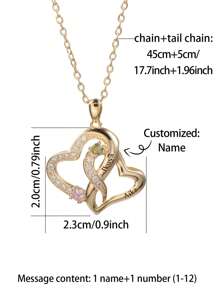 Collar grabado y personalizado con piedra en forma de corazón para cumpleaños con diseño de regalo para el Día del Padre, Día de la Madre, Día de San Valentín y aniversarios de cumpleaños, graduación, Navidad y como regalo de alta gama para amigos, compañeros de clase y familiares