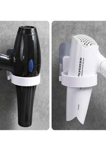 suporte para secador de cabelo de parede auto-adesiv  cinza ou branco aleatório
