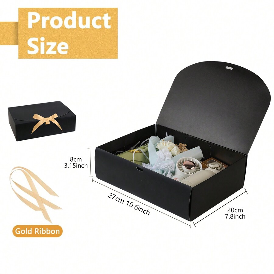 Gift Boxes With Lids, Black Gift Boxes For Present, 5 Packs Groomsmen