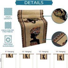 African Style Linen Table Runner, Non-Slip Rectangular Dining Table Decor, Suitable For Weddings, Parties, Festivals, Local (13x35.4/47.2/63/72/78.7 Inches) - Multicolor - View 3