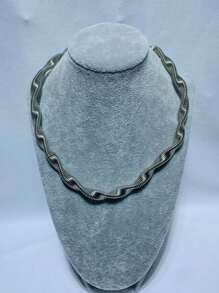 Women Jewelry Sets - 銀色彈簧項圈 - 查看 2