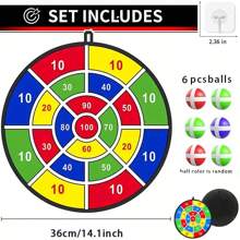 1set Dart Board For Kids With 6 Sticky Balls,Indoor/Sport Outdoor Fun Party Play Game Toys, Birthday Gifts For 3 4 5 6 7 8 9 10 11 12 Year Old Boys Girls Back To School Season Gifts - Multicolor - View 9