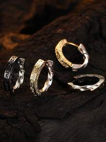 1 par de pendientes únicos con colgante de nariz de cerdo en diseño de color block, de diseño minimalista y de moda - pendientes - Ver 11