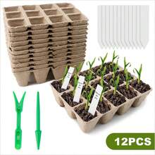 140Cell Seed Starter Tray Peat Pots Kit Germination Seedling Trays - Nhiều màu - Xem 4