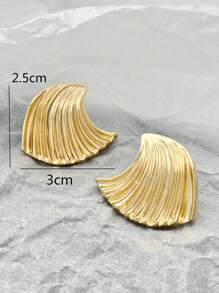 1pair Big Chunky Gold Earrings For Women Statement Drop Stud Jewelry Gift For Women Girls