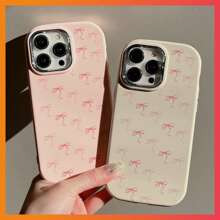 New Anti-Fall Phone Case + Simple Full Screen Pink Bow Phone Case, Compatible With IPhone 15, IPhone 15 Pro Max, 12 Pro Max, 13 Pro Max, 14 Pro Max, 13, 14, 11, 12 Pro, 14, IPhone XS, XR, 78P, 78GES2, Samsung A22, A21S, A51 4G, A52, S22 Ultra, A33 5G, Samsung A53, A23, S23 Ultra, S24, A15, S23, A73, Samsung, Redmi, OPPO Phones