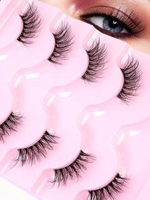 MAGEFY 5/10對自然半眼睫毛人造貂毛假睫毛綿密修長眼睫毛延伸器化妝工具，適用於日常美容使用 - 交叉款 - 查看 11