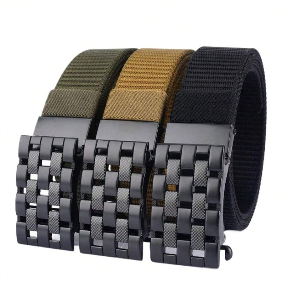Thắt lưng nylon chiến thuật có thể điều chỉnh dành cho nam giới - Thắt lưng bánh cóc dành cho golf và quần jean bền bỉ với khóa trượt tự động - A - Xem 1