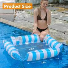 Pool Floats Adult Size Floats For Swimming Pool Chair Floats Water Hammock Inflatable Pool Floats Pool Hammock Floats For Adults Pool Lounge Floating Chair For Pool Beach Ocean Lake - Blue - View 4