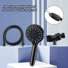 1 Set American Style 10-Function Dual Spray Gun, Silicone Shower Head With Boosting Function For Universal Bathing, Household 3-Piece Shower Kit With Shower Head And Spray Nozzle - Multicolor - View 2