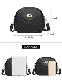 Borsa da spalla multifunzionale alla moda 2024 per donne, Borsa a tracolla popolare e classica per signore, piccola Borsa con tasche multiple e cerniere ideale per lavoro, studio, shopping, appuntamenti e viaggi, regalo perfetto per ragazze - nero - Visualizzare 9