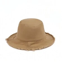 1 件女士糖果色纯色磨边渔夫帽，适合春夏季日常佩戴 - 彩色 - 查看 20