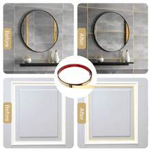 Molding & Wall Trim Self-Adhesive, Flexible PVC Gold Metalized Mirror Like Finish Decorative Trim For Ceiling, Wall, Mirror, Corner, Wardrobe, Cabinet, Peel And Stick Design - Gold - View 3