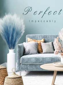 عشب البامباس الاصطناعي، قطعة واحدة بارتفاع 90 سم، عشب بومباس اصطناعي كبير وفاخر لملء أواني الزهور الأرضية، ديكور غرف الأسلوب البوهيمي والريفي والزفاف، عشب البامباس الطويل لأواني الزهور الأرضية، عيد الحب، هدايا عيد الميلاد والتخرج، ديكور الخريف، نباتات اصطناعية - ازرق وابيض - مشاهدة 6