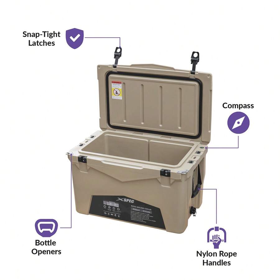 Xspec 60 Quart Roto Molded High Performance Ice Chest Outdoor Cooler
