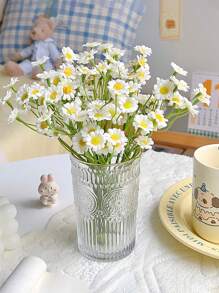 6 件高端奢华 Ins 风格洋甘菊和雏菊人造花束，家居和摄影装饰，适用于餐桌和客厅、情人节、生日毕业、秋季装饰、秋季 - 隨機色洋甘菊 - 查看 11